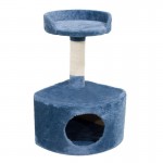 Arranhador Casa Com Plataforma Azul (33X33X58 CM) RENAPET Arranhador Casa Com Plataforma Azul (33X33X58 CM) RENAPET