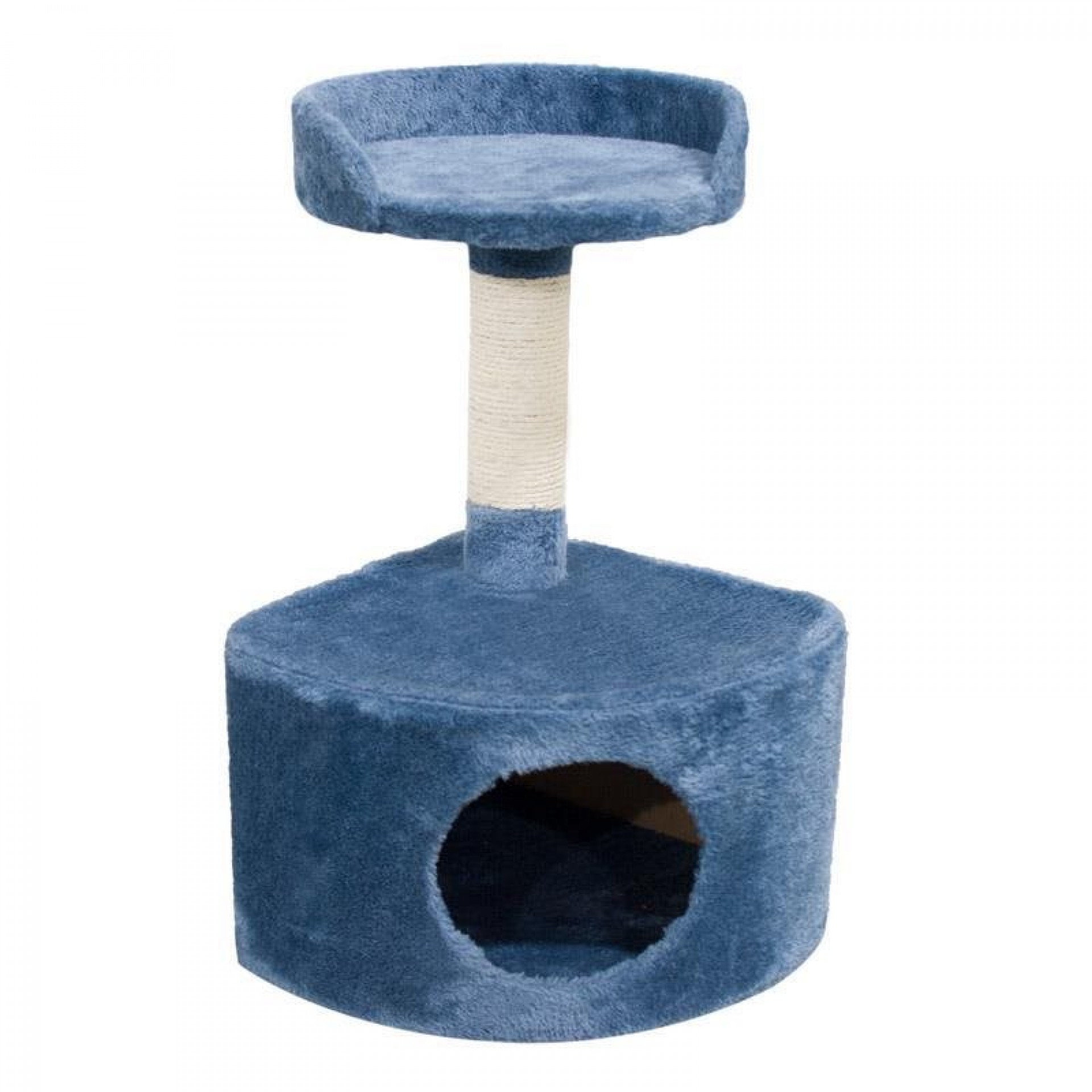 Arranhador Casa Com Plataforma Azul (33X33X58 CM) RENAPET