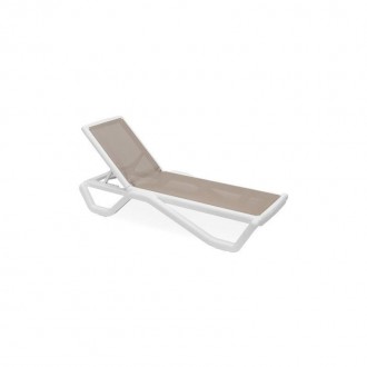 Espregui�adeira Goa Textileno Branco/ Taupe PROGARDEN