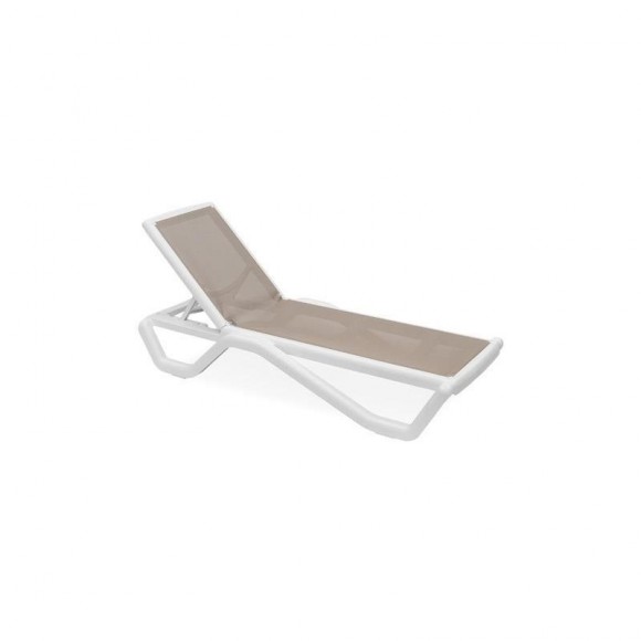Espreguiçadeira Goa Textileno Branco/ Taupe PROGARDEN Espreguiçadeira Goa Textileno Branco/ Taupe PROGARDEN