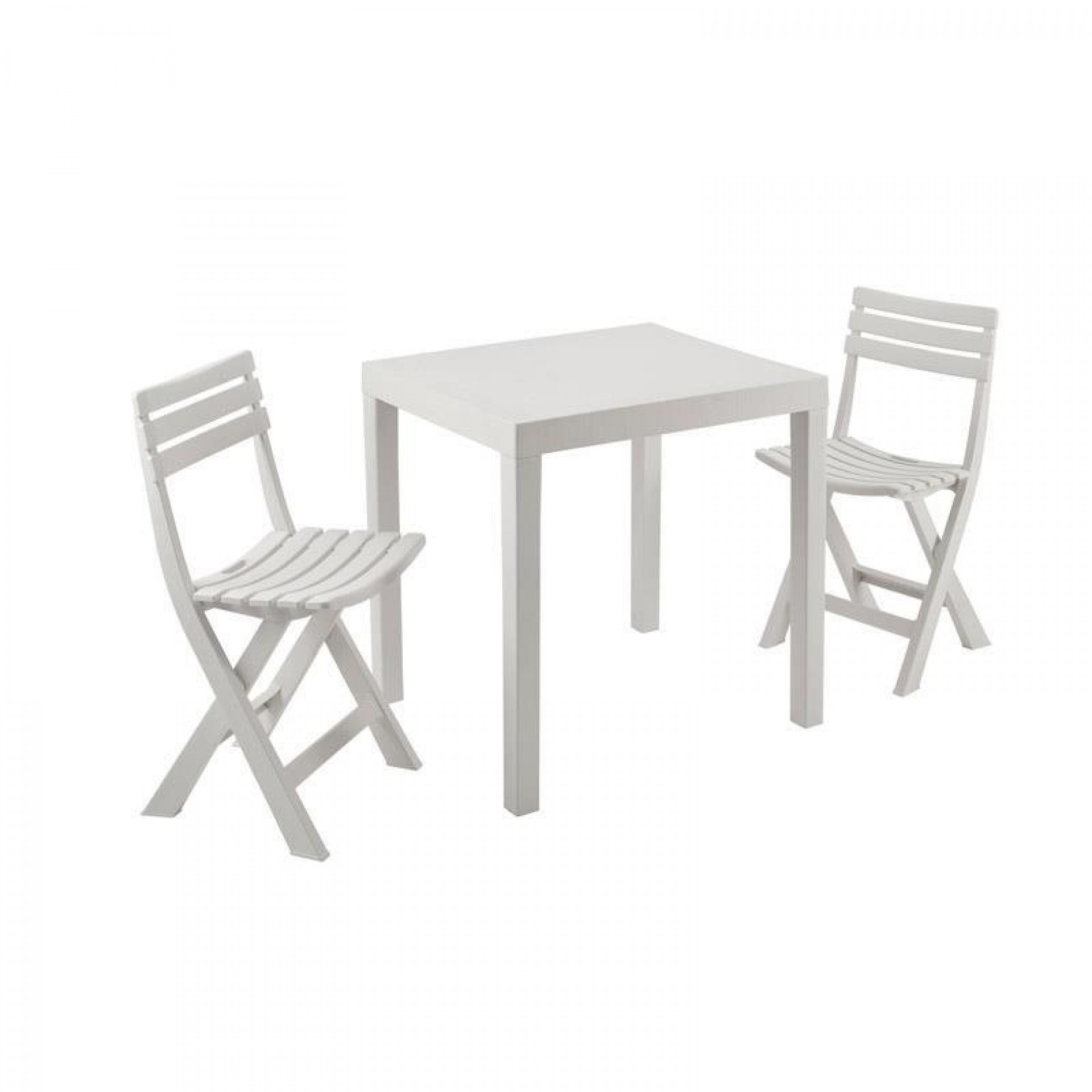 Conjunto Club 2 Cadeiras Com Mesa Branco PROGARDEN