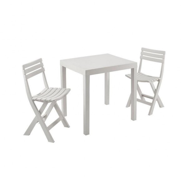 Conjunto Club 2 Cadeiras Com Mesa Branco PROGARDEN Conjunto Club 2 Cadeiras Com Mesa Branco PROGARDEN