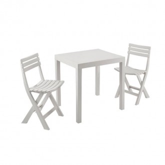 Conjunto Club 2 Cadeiras Com Mesa Branco PROGARDEN Conjunto Club 2 Cadeiras Com Mesa Branco PROGARDEN