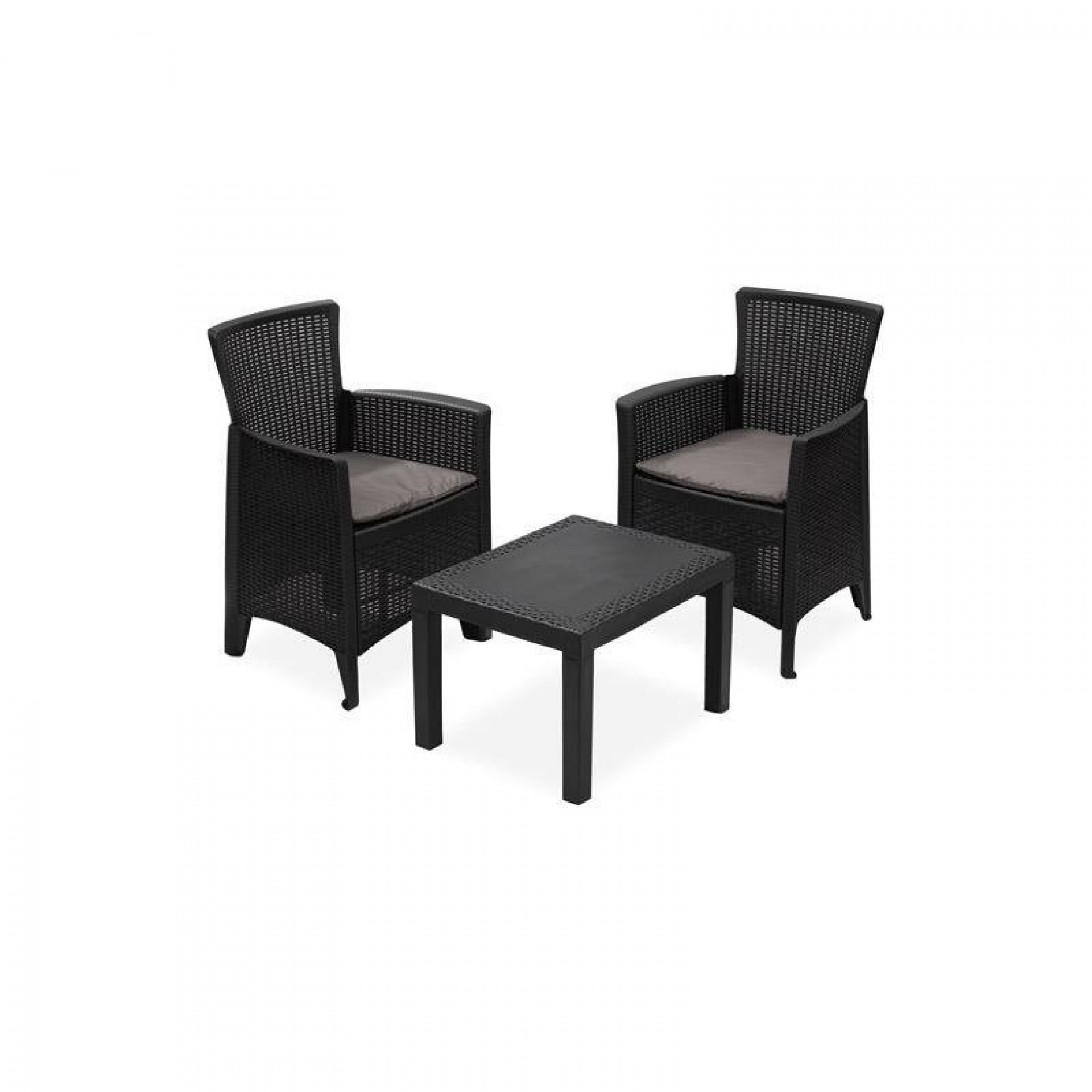 Conjunto 2 Lugares Forest Branco com Almofada Antracite PROGARDEN