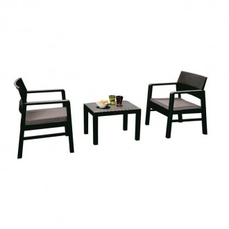 Conjunto 2 Lugares Kraka Com Almofada Antracite PROGARDEN Conjunto 2 Lugares Kraka Com Almofada Antracite PROGARDEN