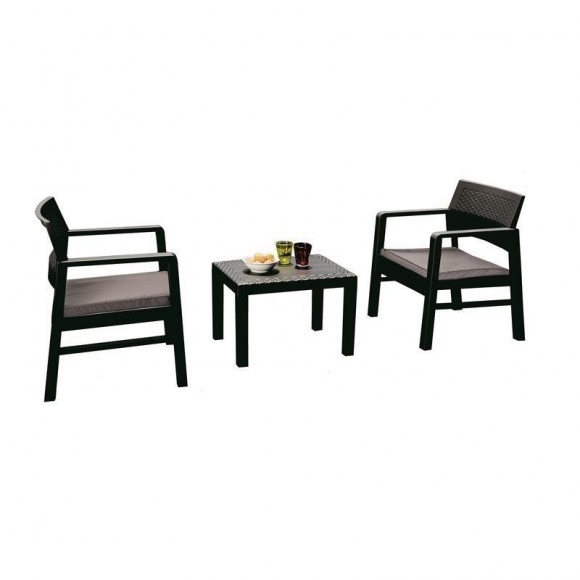 Conjunto 2 Lugares Kraka Com Almofada  Antracite PROGARDEN