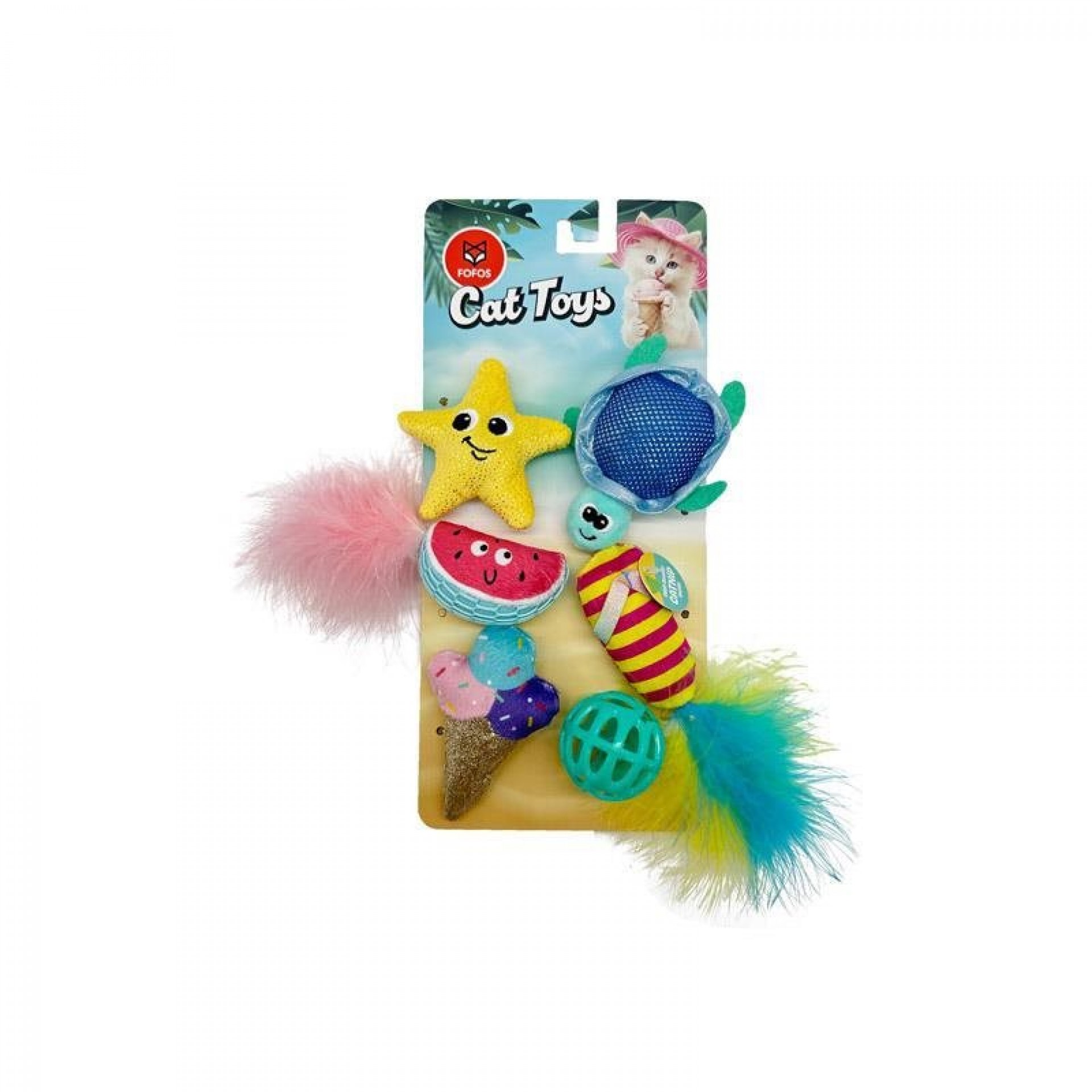 Pack 6 Brinquedos Divertidos Verão Para Gato FOFOS