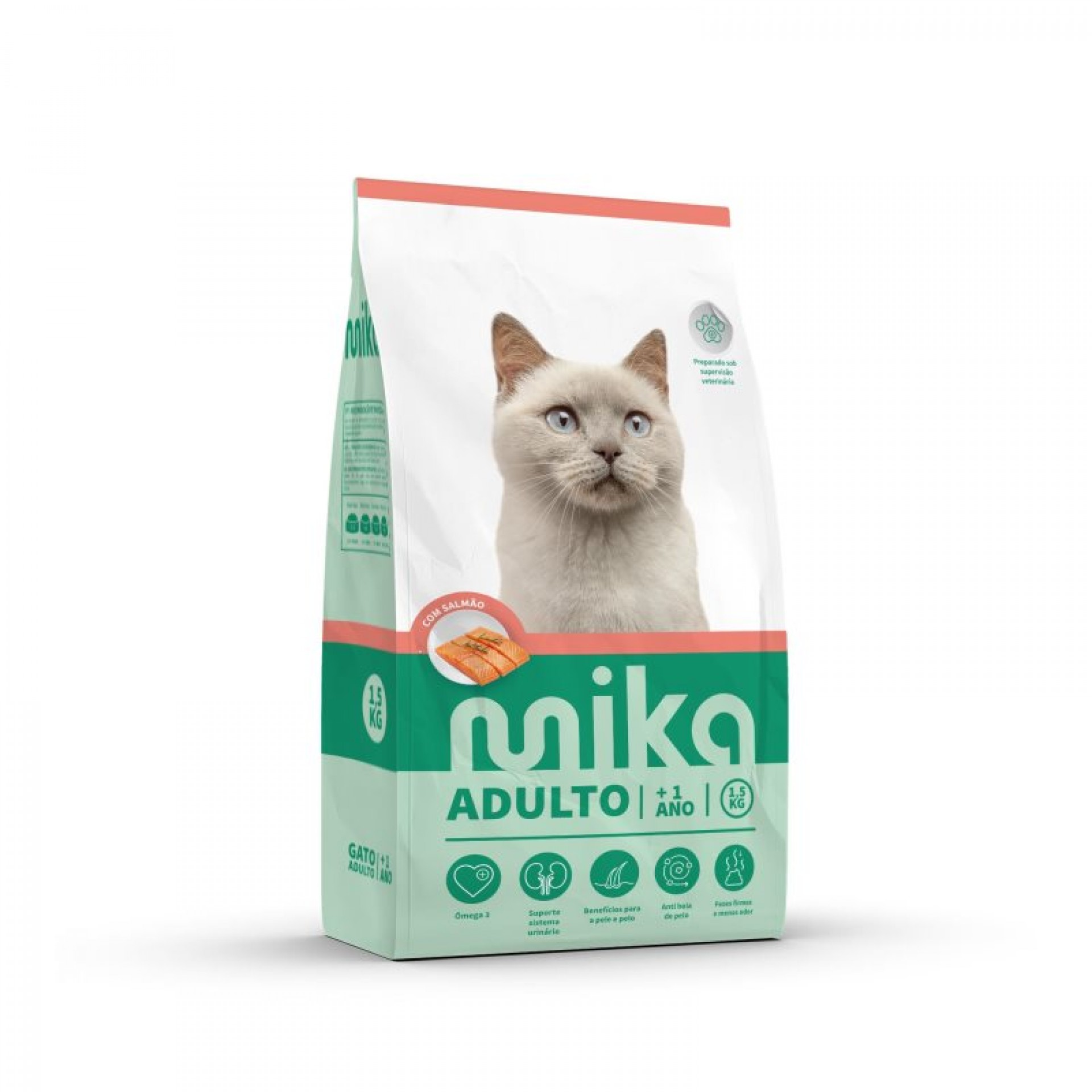 Alimento Seco Para Gato Adulto Salmão 1,5 KG MIKA