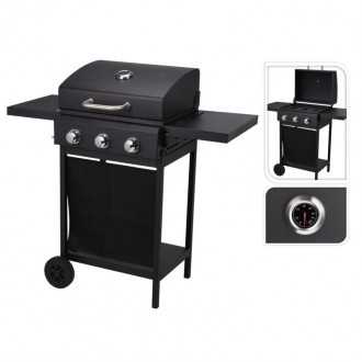 Barbecue a G�s 3 Queimadores 50x39x100CM PROGARDEN